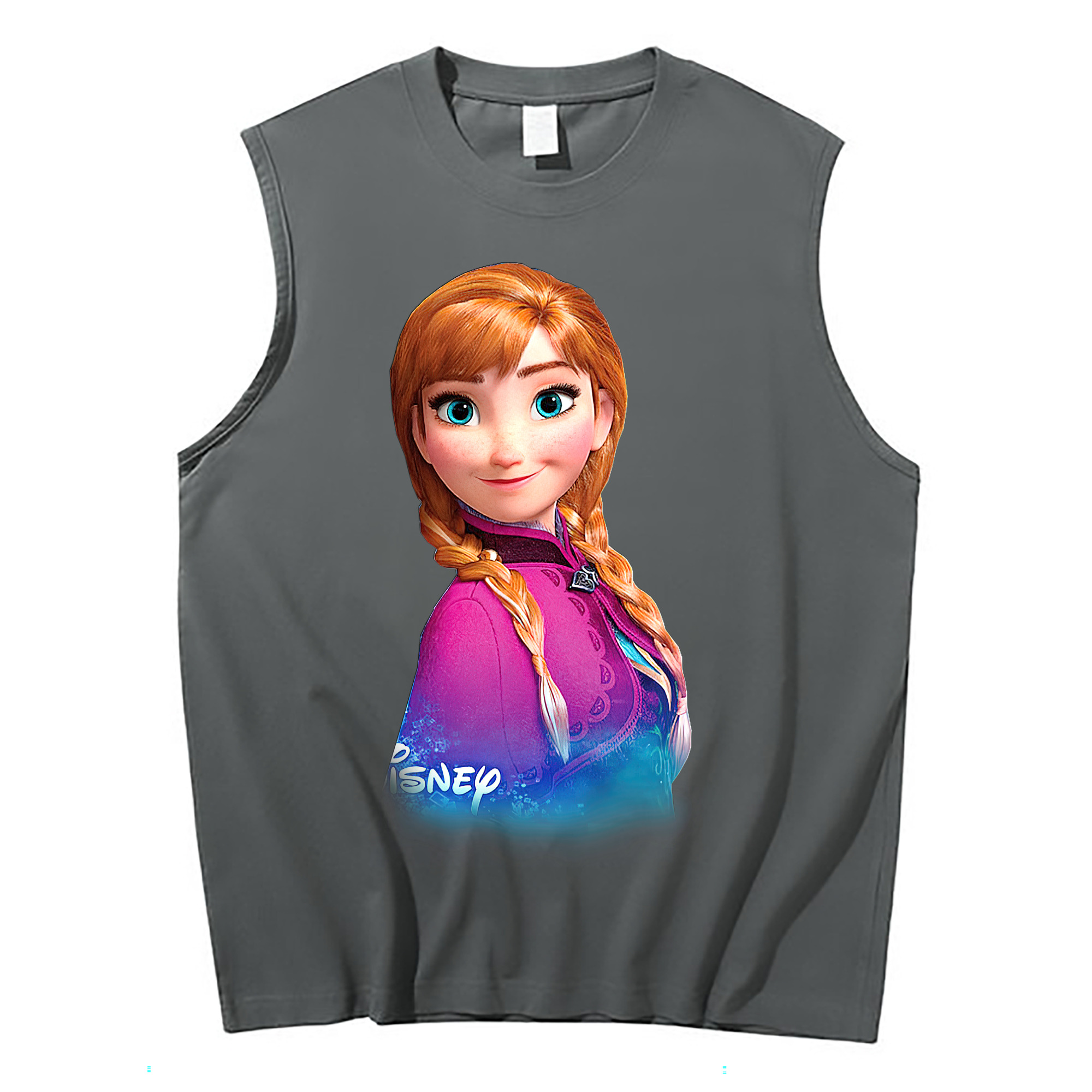 （画像用） アナと雪の女王 アンナ エルサ Frozen Anna Elsa コットン100％タンクトップ（フロントプリント）